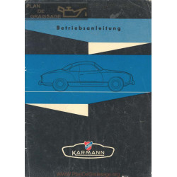 Volkswagen Karmann Ghia Mars 1956 Owners Manual German