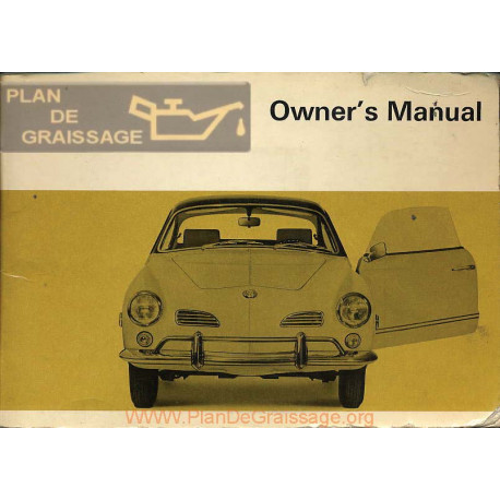 Volkswagen Karmann Ghia Novembre 1968 Owners Manual