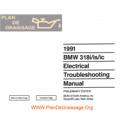 Bmw 318i 318is 318ic 1991 Electrical Troubleshooting Manual