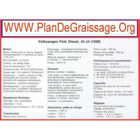 Volkswagen Polo Diesel 45ch 1989