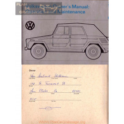 Volkswagen Thing 1973 Vw 181 Manual