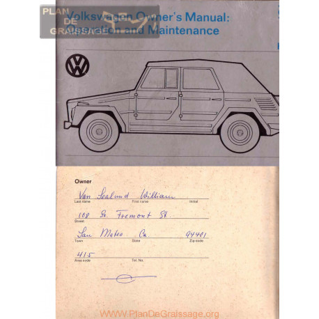Volkswagen Thing 1973 Vw 181 Manual