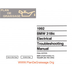 Bmw 318ic 1992 Electrical Troubleshooting Manual