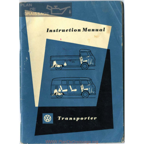 Volkswagen Transporter Bus Novembre 1956 Manual Instruction