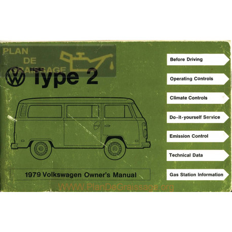 Volkswagen Type 2 Bus 1979 Manual Utilisateur
