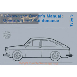 Volkswagen Type 3 1972 Manuel Utilisateur