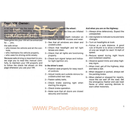 Volkswagen Type 3 412 1973 Manuel Instruction