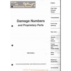 Volkswagen Type All Damage Numbers Part Proprietary