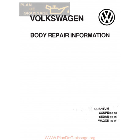 Volkswagen Vanagon 1982 1985 Body Repair Manual