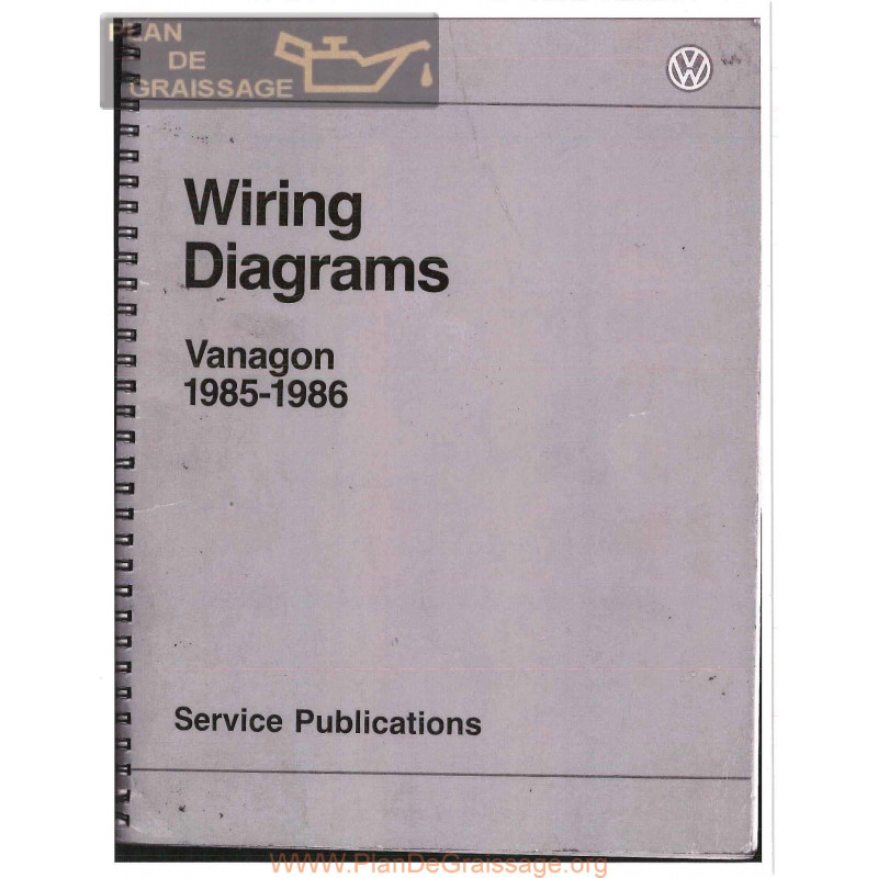 Volkswagen Vanagon 1985 1986 Wiring Diagrams - Plan de Graissage