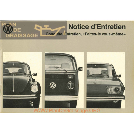 Volkswagen Vw 1974 Notice Entretien