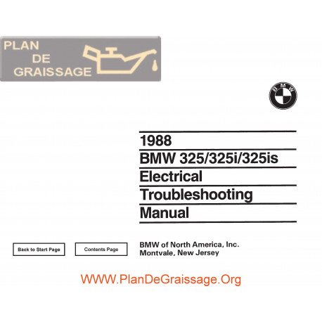 Bmw 325 I Is 1988 Electrical Troubleshooting Manual - Plan de Graissage