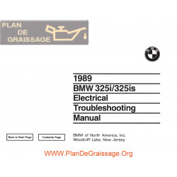 Bmw 325 I Is 1989 Electrical Troubleshooting Manual