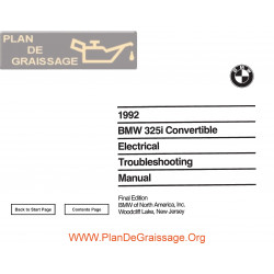 Bmw 325i 1992 Convertible Electrical Troubleshooting Manual