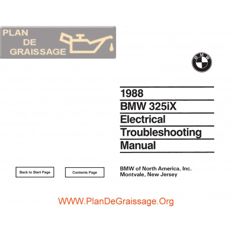 Bmw 325ix 1988 Electrical Troubleshooting Manual