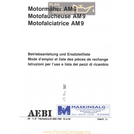 Aebi Am9 Motofaucheuse