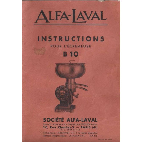 Alfa Laval B 10 Ecremeuse