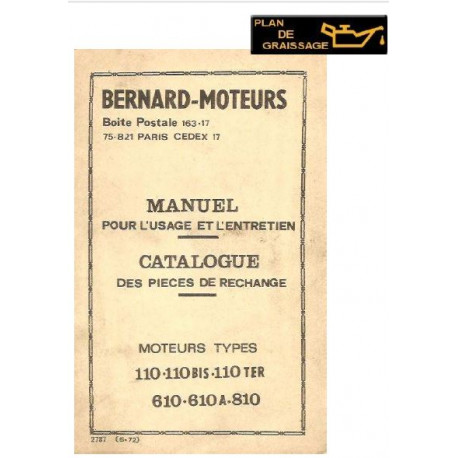 Bernard 110 610 810 Moteur