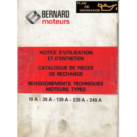 Bernard 19a 39a 139a 239a 249a Notice Moteur