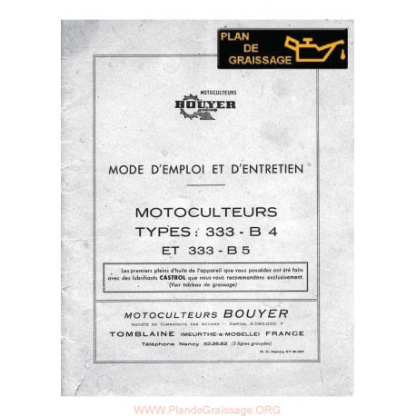 Bouyer 333 B4 B5 Motoculteurs