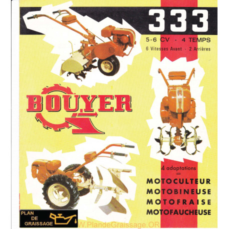 Bouyer 333 Plaquette Motoculteurs