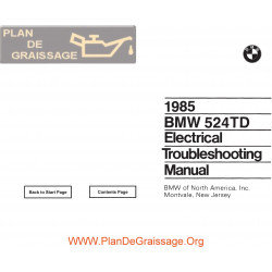 Bmw 524td 1985 Electrical Troubleshooting Manual