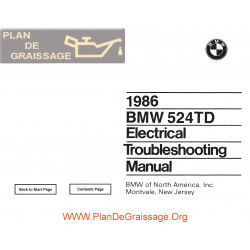Bmw 524td 1986 Electrical Troubleshooting Manual