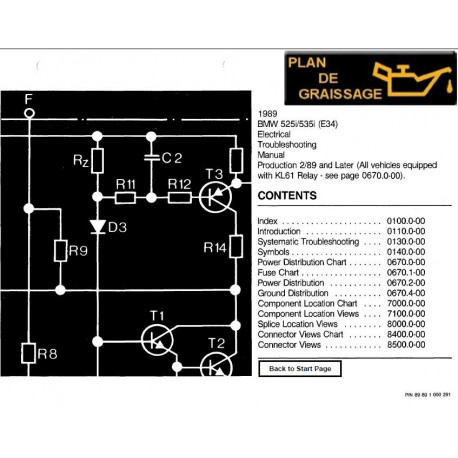 Bmw 525 535 I E34 Kl61 Elecrical Troubleshooting 1989