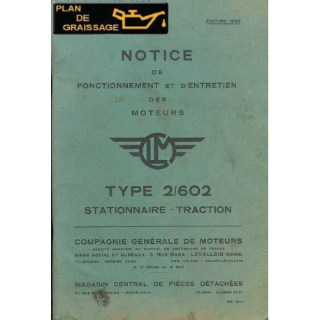 Clm 2 602 Notice Entretien Moteur 1956