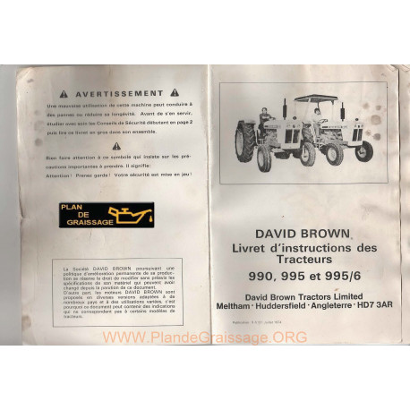 David Brown 990 995 Hd7 Tracteur