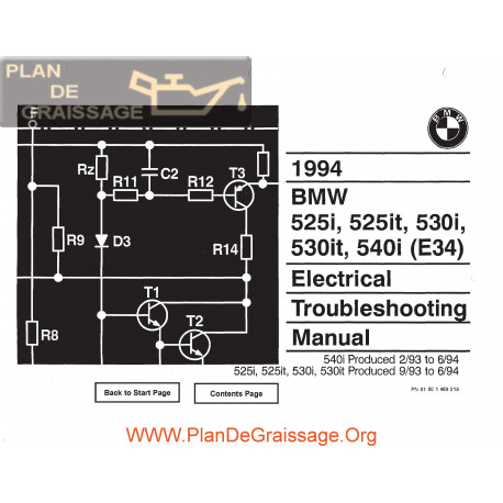 Bmw 525i 525it 530i 530it 540i 1994 Electrical Troubleshooting Manual