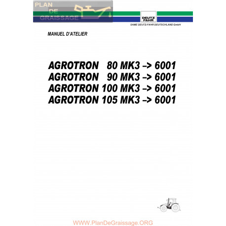 Deutz Agrotron 80 90 100 105 Manuel Atelier