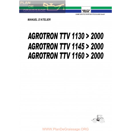 Deutz Agrotron Ttv 1130 1145 1160 Mtr 2000 Manuel Atelier