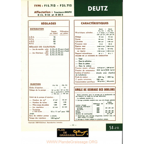 Deutz F1 L 712 F2 L 712 Moteur