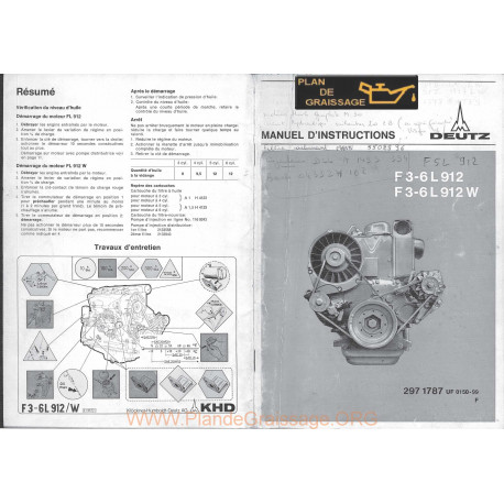 Deutz F3 6l912 F3 6l912w Instruction Moteur