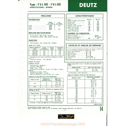 Deutz F5 L 912 F6 L 912 Moteur