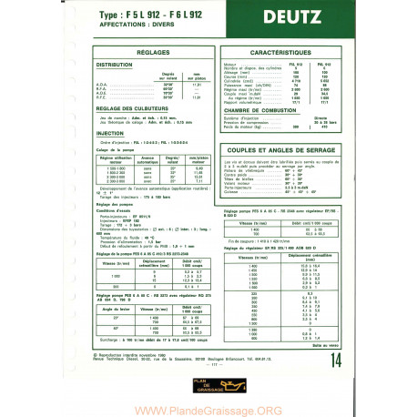 Deutz F5 L 912 F6 L 912 Moteur