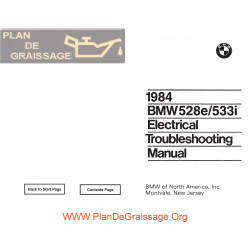 Bmw 528e 533i 1984 Electrical Troubleshooting Manual