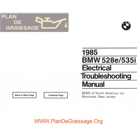 Bmw 528e 533i 1985 Electrical Troubleshooting Manual