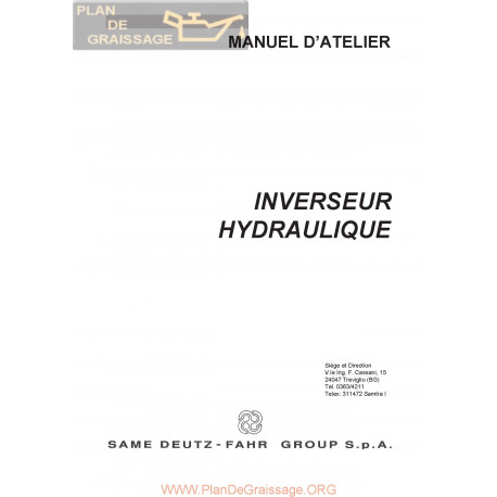 Deutz Inverseur Hydaulique 80 105 Chx Manuel Atelier