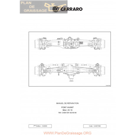 Deutz Pont Avant Agrotron K 90 100 110 120 Carraro 2019 Manuel Atelier