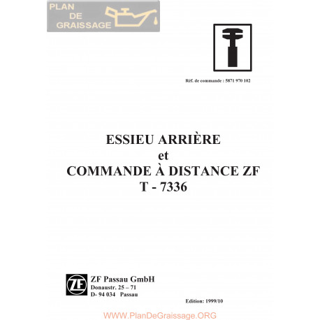 Deutz Transmission Zf T 7336 Manuel Atelier