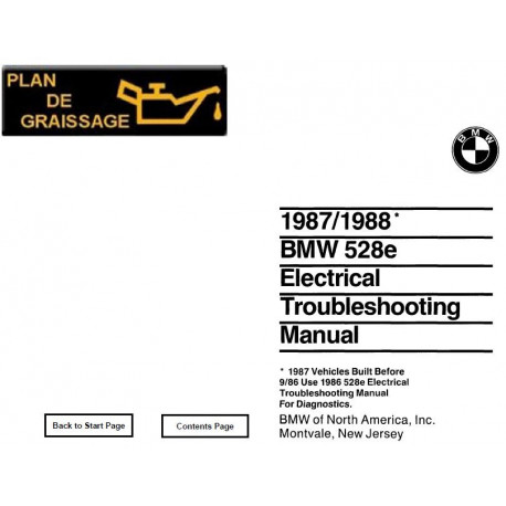 Bmw 528e E28 Electrical Troubmeshooting 1987 1988