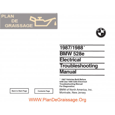 Bmw 528e1987 1988 Electrical Troubleshooting Manual
