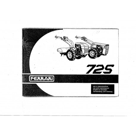 Ferrari Tractor 72s Notice Entretien Motoculteurs