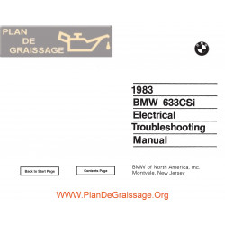 Bmw 633csi 1983 Electrical Troubleshooting Manual