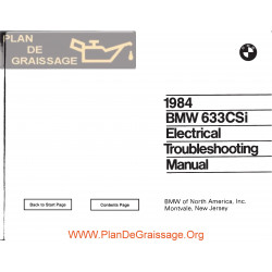 Bmw 633csi 1984 Electrical Troubleshooting Manual