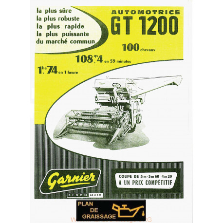 Garnier Toussaint 1200 Moissonneuses