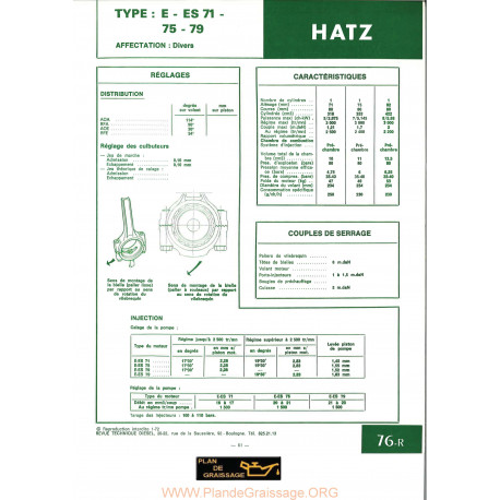 Hatz E Es71 75 79 Moteur