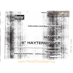 Hayter Mower Instruction Parts